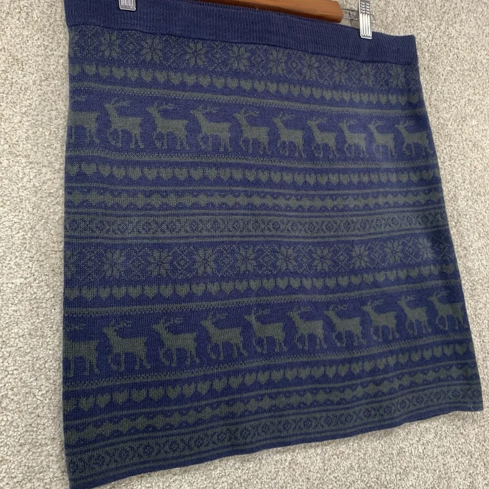 New VTG Y2K G21 Sweater Mini Skirt XL Christmas Fair Aisle Deer Cottage Core‎